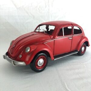 Vintage Metal Red VW Beetle Model – Classic Collectible Car